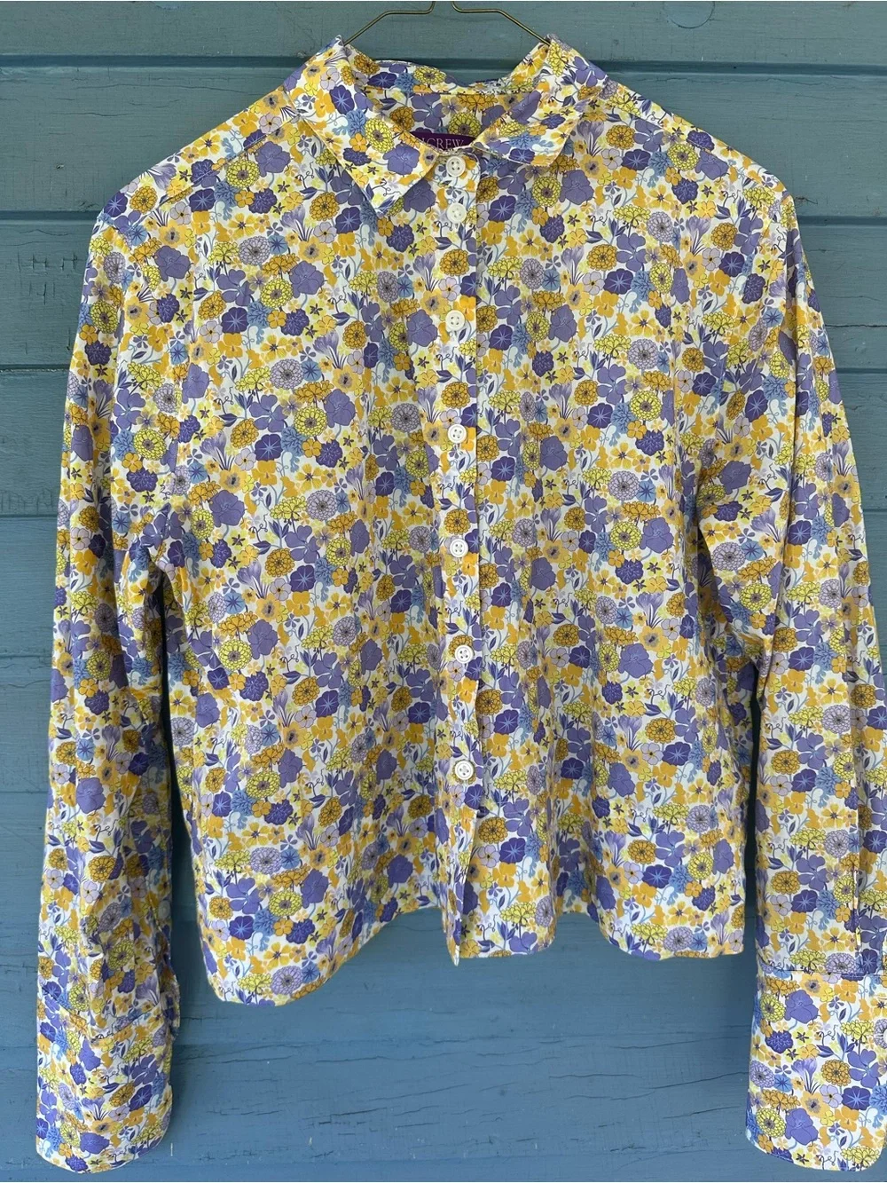 J. Crew Liberty Garçon Cropped Shirt in Arrow Print S